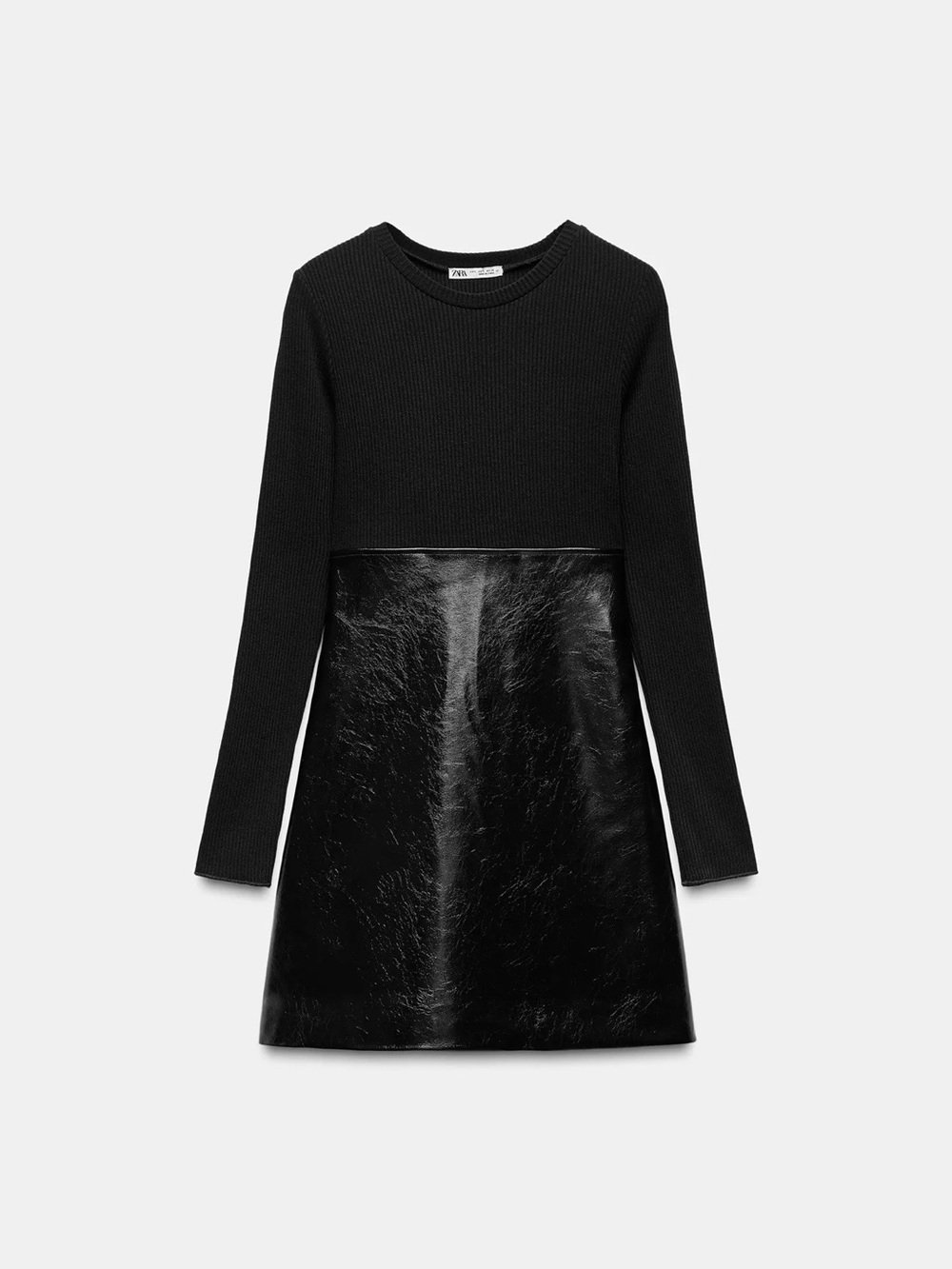 Zara Black Mixed-Media Dress